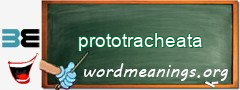 WordMeaning blackboard for prototracheata